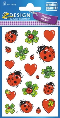 Produktbild von AVERY ZWECKFORM CRE Sticker Marienkäfer+Klee 3 662575