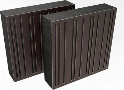 Obrázok produktu pre balenie 2 ks - AbFuser akustický panel s difúznym pohlcovaním zvuku | 50 x 50 cm | Farba: (Wenge, ABAFA (120 mm))