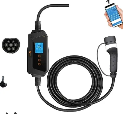 Zdjęcie produktu dla Przenośna ładowarka do pojazdów elektrycznych, moc 22 kW, prąd 32 A, 22KW APP BEZ adaptera