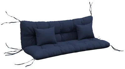 Produktbild von Outsunny 4er-Set Sitzkissen, 150x50 cm wasserabweisend Stuhlkissen Marineblau