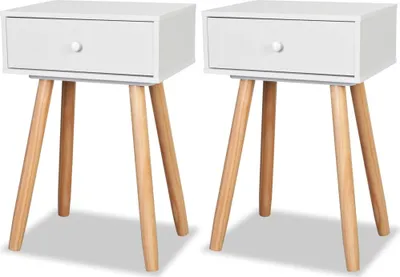 Obrázek produktu pro vidaXL Noční stolky 2 ks. Masivní borovicové dřevo 40x30x61 cm Bílý
