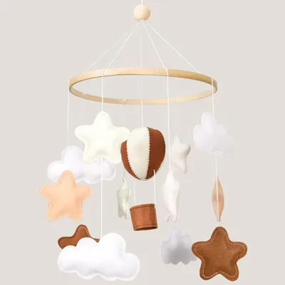 Produktbild von Baby Mobile Heißluftballon & Sterne Filz für Babybett Wickeltisch Krippe