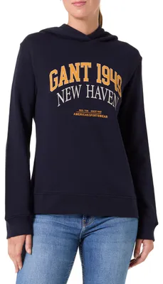 Productafbeelding van GANT Dames Regular Fit Archie Print Hoodie, donkerblauw, maat M (EU)