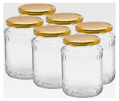 Produktbild von 720 ml Einmachgläser mit Schraubdeckel in Gold - 24 Stück
