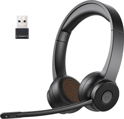 Produktbild von Gaming-Headset (Wireless Headset Mikrofon mit AI Noise Cancelling, Bluetooth-Headset, Wireless headset mikrofon kopfhörer kabellos mit für pc skype