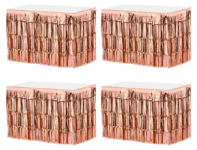 Immagine prodotto di 4 tovagliette rosa oro per tavoli rettangolari - Decorazioni per feste