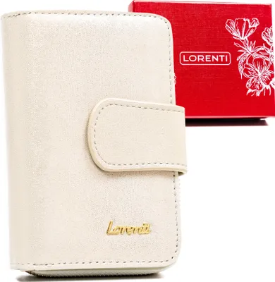 Zdjęcie produktu dla Skórzany elegancki portfel damski na zatrzask i suwak Lorenti