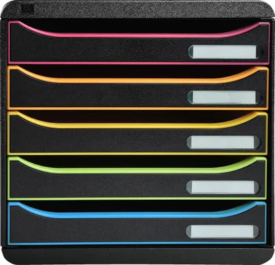 Image de Exacompta Module de classement Big Box Plus 5 tiroirs Noir/arlequin 309914D