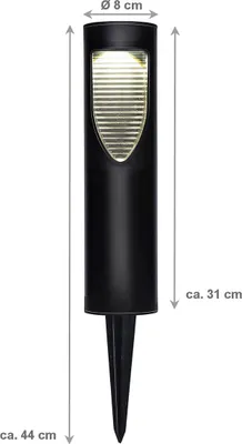 Produktbild von GRUNDIG LED-Solarleuchte warmweiß, mit Erdspieß, schwarz