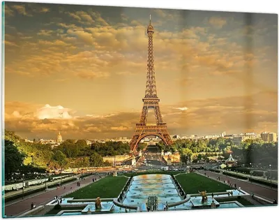Produktbild von Bilder auf glas - Eiffelturm Frankreich Paris - 120x80cm - Glasbilder - Wandbilder - Kunstdruck - zum Aufhängen bereit - Wanddekoration aus Glas - Glas Bilder - Wandbild auf Glas - GAA120x80-0435