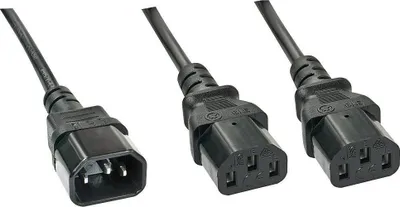 Produktbild von LINDY IEC-Netzkabel C14 an 2x IEC C13 1m