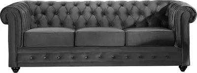 Produktbild von Couchgarnitur 3+1 - Samt - Anthrazit - CHESTERFIELD