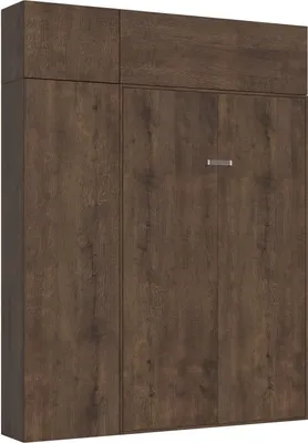 Image de ITAMOBY - Armoire lit double escamotable vertical 140 Kentaro avec meublier Noyer