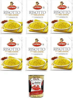 Produktbild von Curtiriso Risotto alla Milanese pronto in 8 minuti Risotto alla Milanese ist in 8 Minuten fertig 6x175gr + Italian gourmet polpa 400g