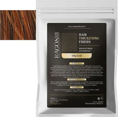 Produktbild von Kagoshi Sachet 100g Haarverdichtung Haarfüller Schütthaar Streuhaar Haarpuder Haarfasern Hair Fibers Sofortwirkung Effekt So Real KASTANIEBRAUN