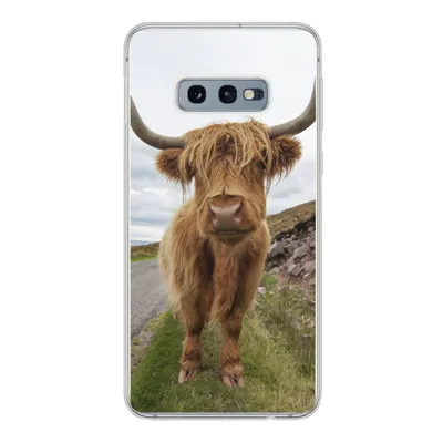 Produktbild von MuchoWow® Handyhülle Schutzhülle Hülle für Samsung Galaxy S10e Schottischer Highlander - Hörner - Berg Silikon Softcase Handy Hülle - Handy