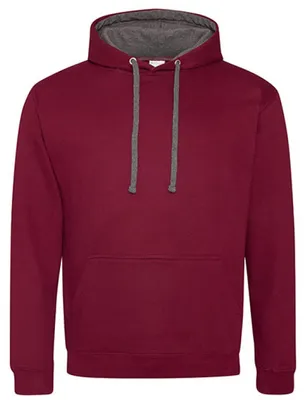 Produktbild von Just Hoods JH003 | Varsity Herren Hoodie / Kaputzenpullover - Farbe: Burgundy/Charcoal (Heather) - Größe: M