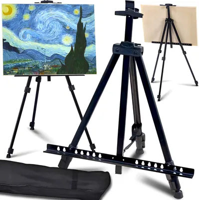 Produktbild von Hliníkový stojan 158 cm Stolní stojan PRO Field Easel Stojan na plátno Malířské plátno na bílou tabuli Studio Easel XL Malířský stojan Retoo