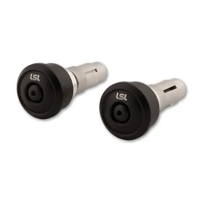 Produktbild von LSL Lenkergewicht RETRO, Aluminium, mit LSL-Logo, für Lenker mit 12-22 mm Innendurchmesser, schwarz, Lieferung paarweise
