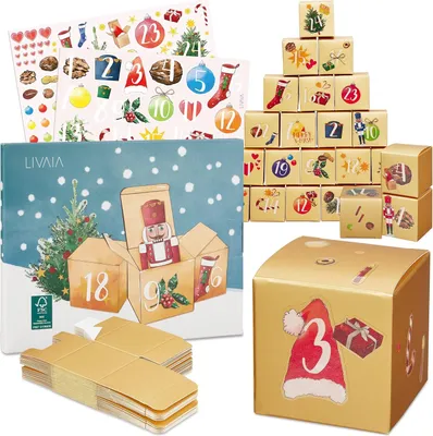 Produktbild von DIY Adventskalender Set: 24 Goldene Papiertüten