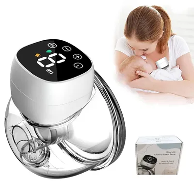 Produktbild von Tragbare Elektrische Milchpumpe Doppel, Freihändig, wiederaufladbare Milchpumpe, 4 Modi und 12 Stufen, leise, LED-Touch, Anti-Rückfluss