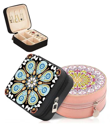 DIY-Diamantmalerei-Schmuckkästchen-Set, 2-teilig, Mandala-Motiv
