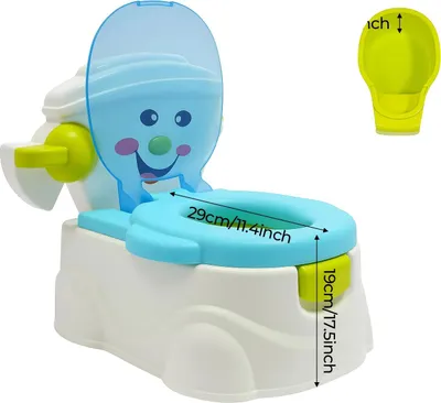 Image de Pot d'apprentissage portable, design ergonomique, facile à nettoyer, bleu