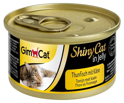 Productafbeelding van GimCat ShinyCat in Jelly, tonijn met kaas - natvoer met vis en taurine