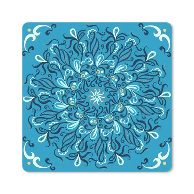 Produktbild von MuchoWow® Mauspad Mousepad Mandala - Blau - Muster 30x30 cm - Mousepads - Maus Mat - Pad - Mausunterlage - Gaming