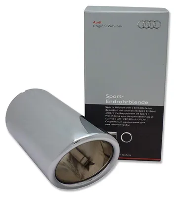 Image de Cache-extrémité de pot d'échappement Audi 8P0 071 771 8P0071771, pour sortie simple, côté gauche, en argent