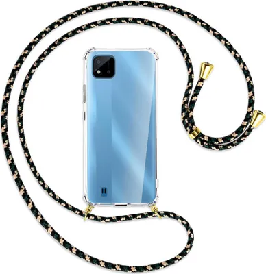 Produktbild von Handykette Backcover-Schutzhülle mit Band (Metall goldfarben) für Realme C11 2021 / C20 / C20A - camouflage
