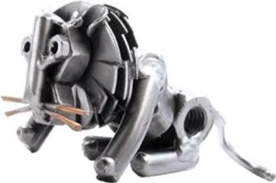 Produktbild von Metall Löwenfigur sitzend - handgefertigte Deko-Skulptur