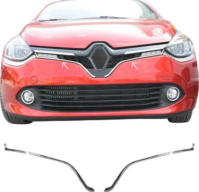 Immagine prodotto di Modanature griglia radiatore Modanature griglia per Renault Clio 2012-2019 acciaio inox argento 2x
