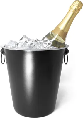 Produktbild von COM-FOUR® Sektkühler mit Henkeln - elegantes, glattes schwarzes Design - ideal zum Kühlen von Sekt, Wein und Champagner - perfektes Accessoire für jedes Event