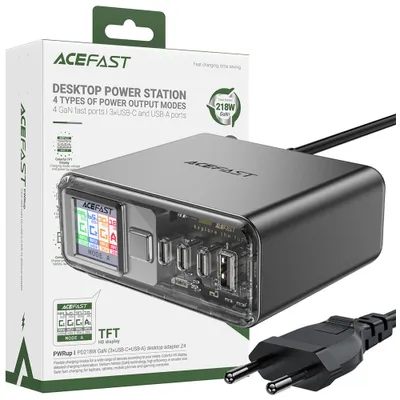 Produktbild von Acefast Z4 Pd 218 W Gan 3 X Usb-C + Usb-A Multifunktionsadapter Mit 4 Anschlssen - Grau