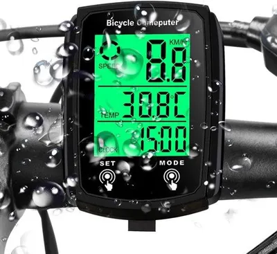 Produktbild von Elektrische Fahrradcomputer mit 20 Funktionen, wasserdicht IPX6, Fahrradkilometerzähler mit LCD-Hintergrundbeleuchtung, einfach zu bedienen mit großen Tasten und klarer Anzeige.
