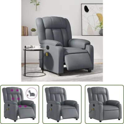 Produktbild von The Living Store Massagesessel Elektrisch Grau Kunstleder