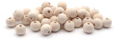 Produktbild von Vintageparts Perlen Holz naturfarben rund 10 mm für Armbänder und Ketten, 40 Stück
