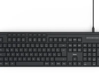 Produktbild von Hama CK-200, Volle Größe (100%), Kabelgebunden, USB, QWERTZ, Schwarz