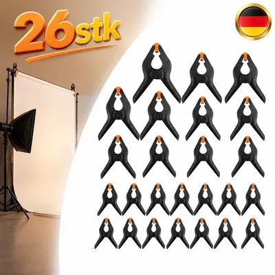 Produktbild von Montageklemmen Set 26-teilig Federklemmen Leimzwingen Klemm-Zwinge Federzwinge