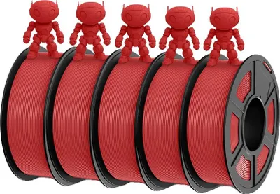 Image de Filament ABS, 1,75 mm de diamètre, 1 kg par rouleau, 5 rouleaux, ABS rouge 5rouleaux