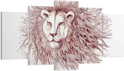 Produktbild von Bild auf Leinwand - Leinwandbild - Löwe König Tierwelt Pelz - 160x85cm - Wand Bild - Wanddeko - Leinwanddruck - Bilder - Kunstdruck - Wanddekoration - Leinwand bilder - Wandkunst - EA160x85-3025