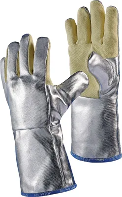 Produktbild von Jutec Hitzehandschuhe Länge 38cm Aramid / Preox-Aramid-Alu 5Finger Kat.III max. 1000 Grad C - H115A238-W2