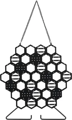Produktbild von Hanging Jewelry Wall Holder Honeycombs Shape Display Storage Wall Mounted Jewelry Rack Black