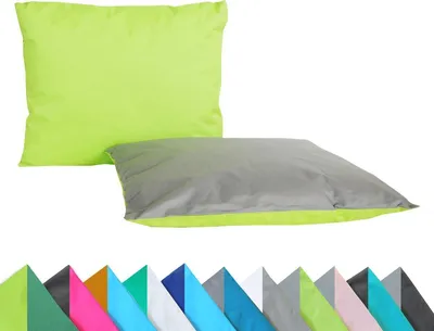 Produktbild von JACK 2er Set Wende Outdoor Kissenhülle Kissenbezug 2-farbig 30x50cm Wasserfest Lounge Kissen Garten Stuhl Lotus Effekt, Farbe:Grau - Grün