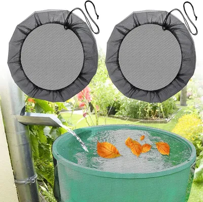 Obrázok produktu pre Sieť na dažďové sudy, 2ks Vysokokvalitný kryt na dažďové sudy so šnúrkou, 95 cm Nastaviteľná sieť na dažďové sudy, kryt na dažďové sudy odolný proti komárom, ochranný sieťový kryt na dažďové sudy, ochrana proti listom, hmyzu