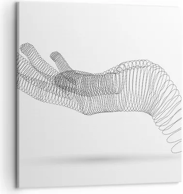 Produktbild von Bild auf Leinwand - Leinwandbild - Einteilig - Hand Grafik weiß - 50x50cm - Wand Bild - Wanddeko - Wandbilder - Leinwanddruck - Bilder - Wanddekoration - Leinwand bilder - Wandbild - AC50x50-4427