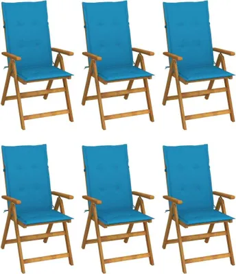 Produktbild von Klappbare Gartenstühle 6 Stk. mit Auflagen Massivholz Akazie