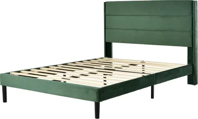 Produktbild von Sweiko Polsterbett 140x200cm Doppelbett mit Lattenrost & Kopfteil & samtstoff, für Schlafzimmer - Dunkelgrün