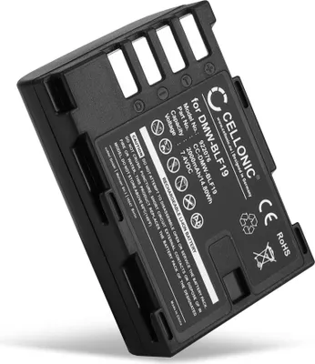 Produktbild von CELLONIC 1x Akku für Kamera Kompatibel mit Panasonic Lumix DC-GH5, Lumix DMC-GH4, Lumix DMC-GH3, DMW-BLF19 - (2000mAh, 7.4V)
